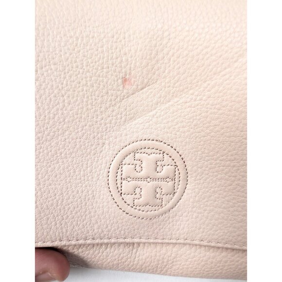 Tory Burch Bombe Flat Wallet Crossbody Pink READ Small Leather - Picture 4 of 13